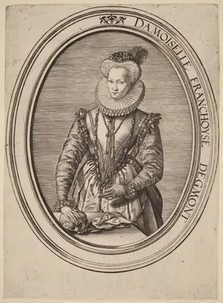 Françoise van Egmond, by Hendrick Goltzius, ink, 1580