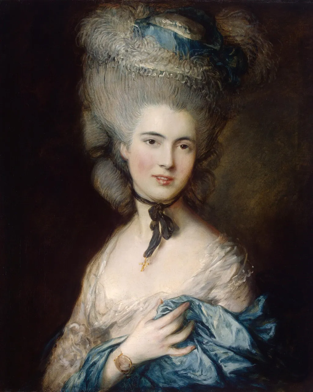 Portrait of a Lady in Blue, by Thomas Gainsborough, oil