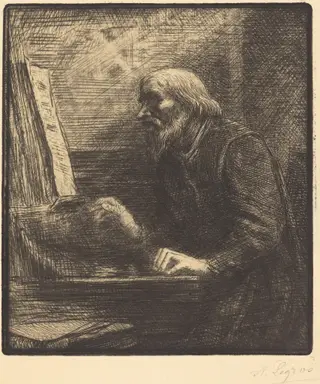Choirmaster (Le maitre de chapelle), by Alphonse Legros, ink, 1874