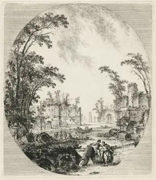 Parte dell'antica via Appia (Section of the Old Appian Way), by Jean-Claude-Richard, Abbé de Saint-Non, ink, 1756