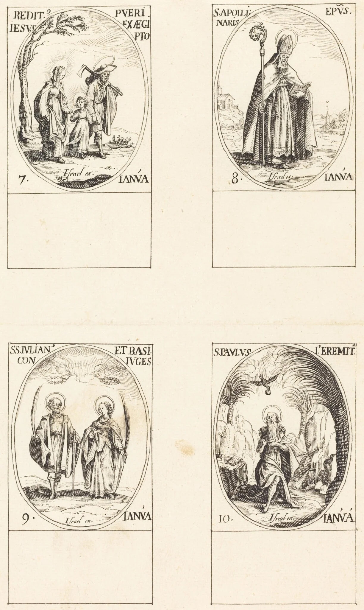 Return from Egypt; St. Apollinaire; St. Julian and Basilissa; St. Paul the Hermit, detail