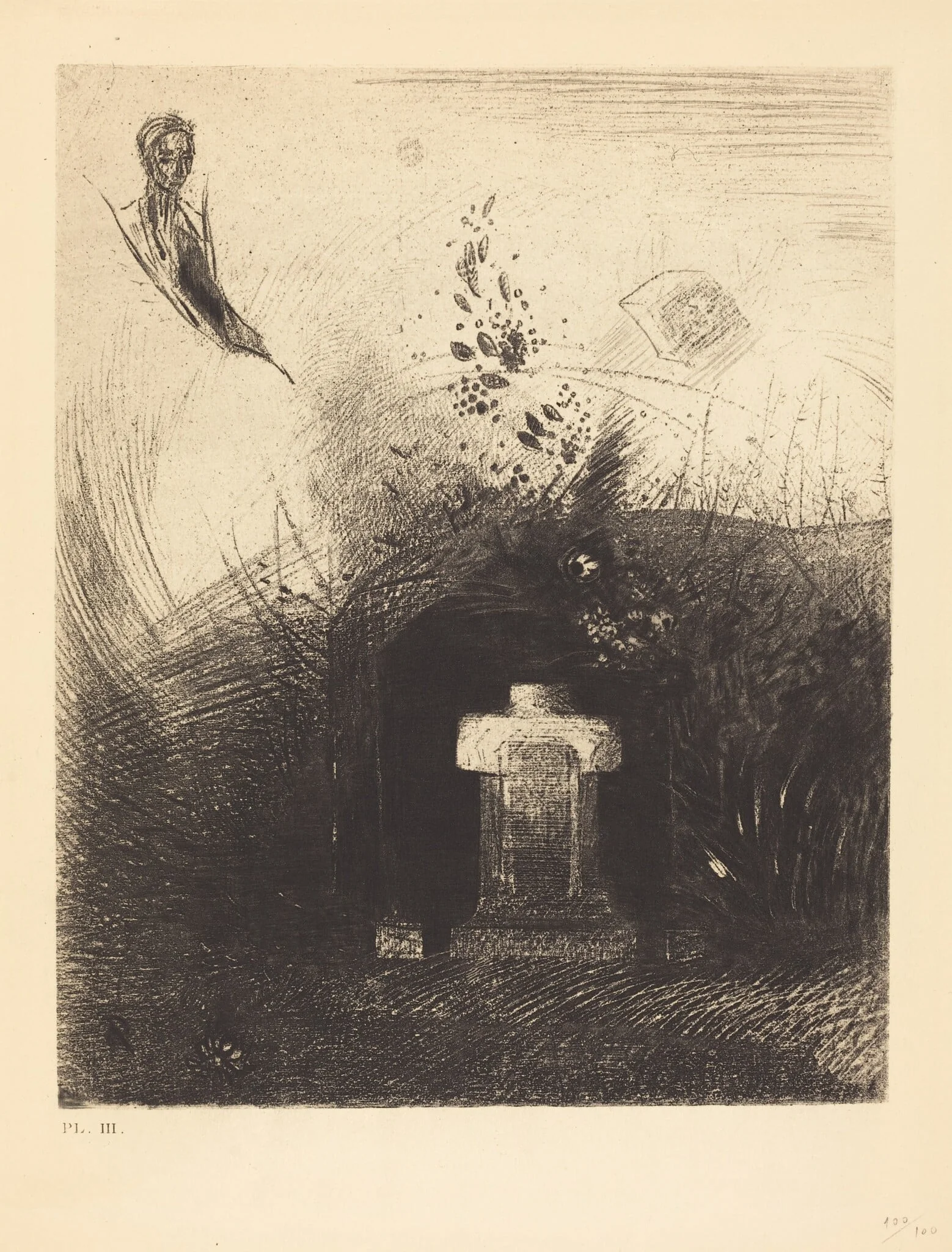 Si par une nuit lourde et sombre, un bon chretien, par charite, derriere quelque vieux decombre, enterre votre corps voute (If on a close dark night a good Christian, out of charity, behind some old ruin, buries your arched body), detail