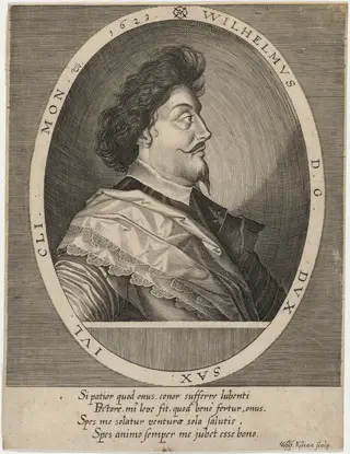 William, Duke of Saxony, by Wolfgang Kilian, ink, 1623