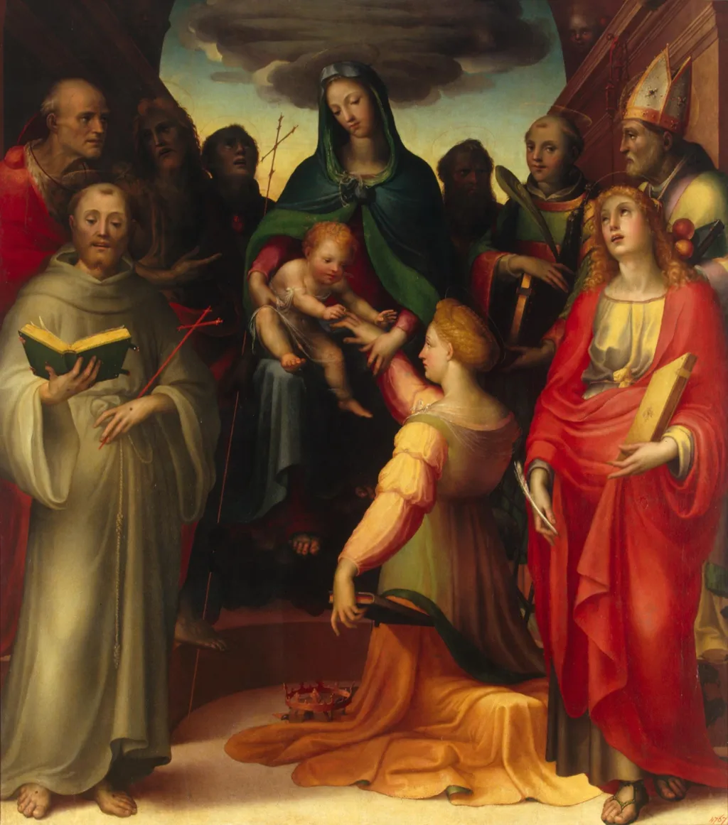 Mystic Marriage of St Catherine, by Domenico Beccafumi, oil, 1509