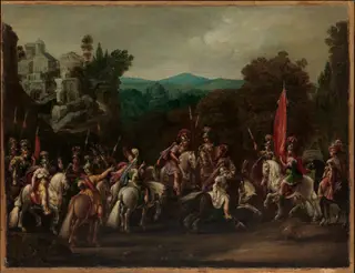 Departure of the Amazons, by Claude Deruet, oil, 1620