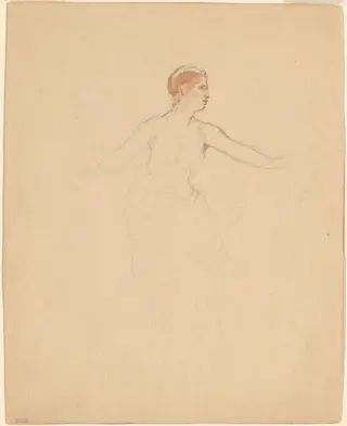 Female Torso, by John La Farge, graphite, 1890