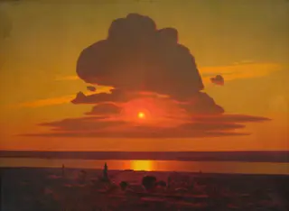 Red Sunset on the Dnieper, by Arkhip Kuindzhi, oil, 1900