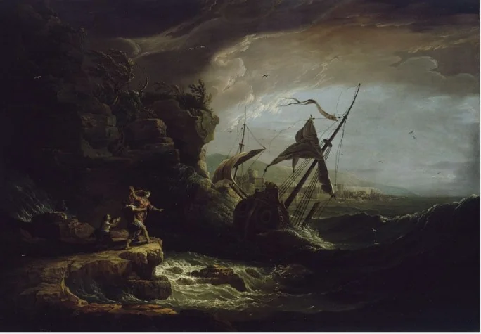 Stormy Coastal Scene, detail