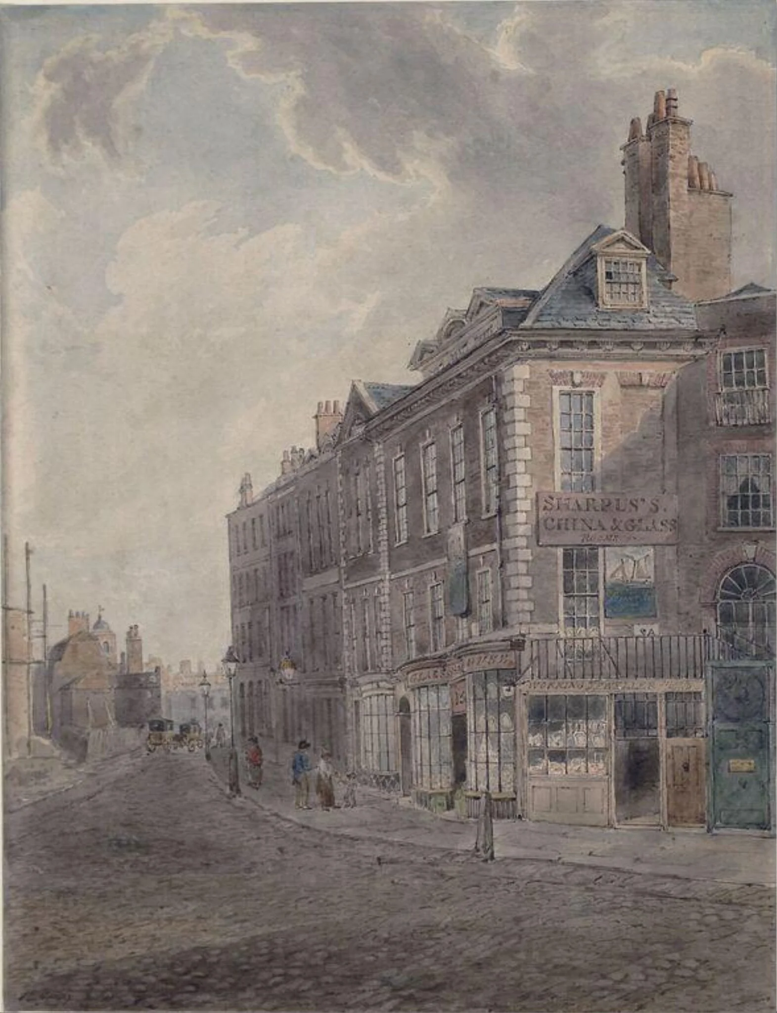 Old houses in Cockspur St, London, detail