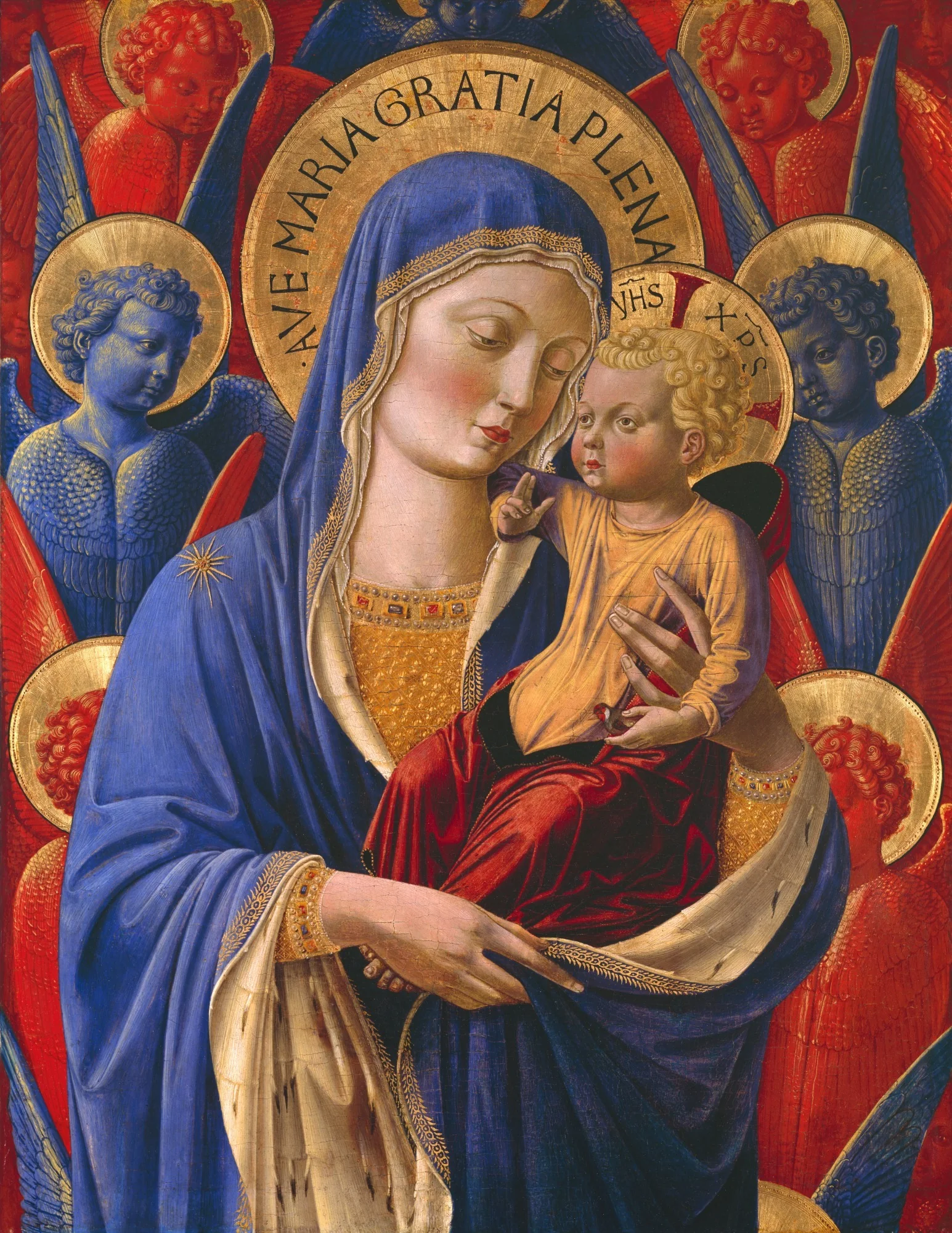 Virgin and Child with Angels, detail