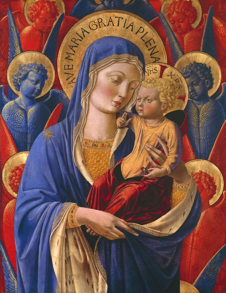 Virgin and Child with Angels, by Benozzo Gozzoli, unspecified, 1460