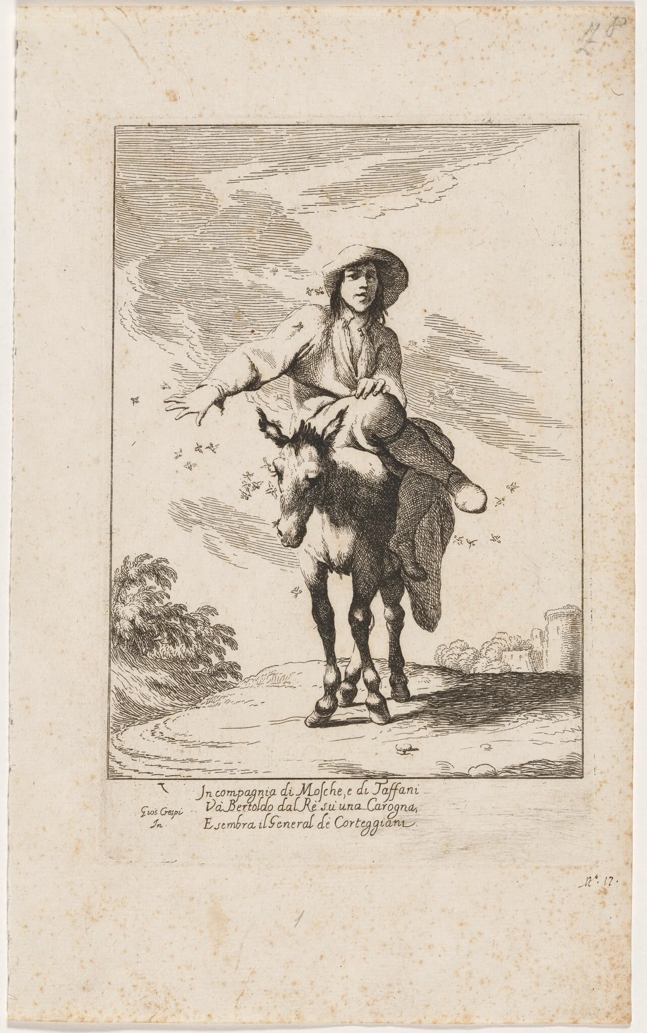 Bertoldo Riding a Donkey, detail
