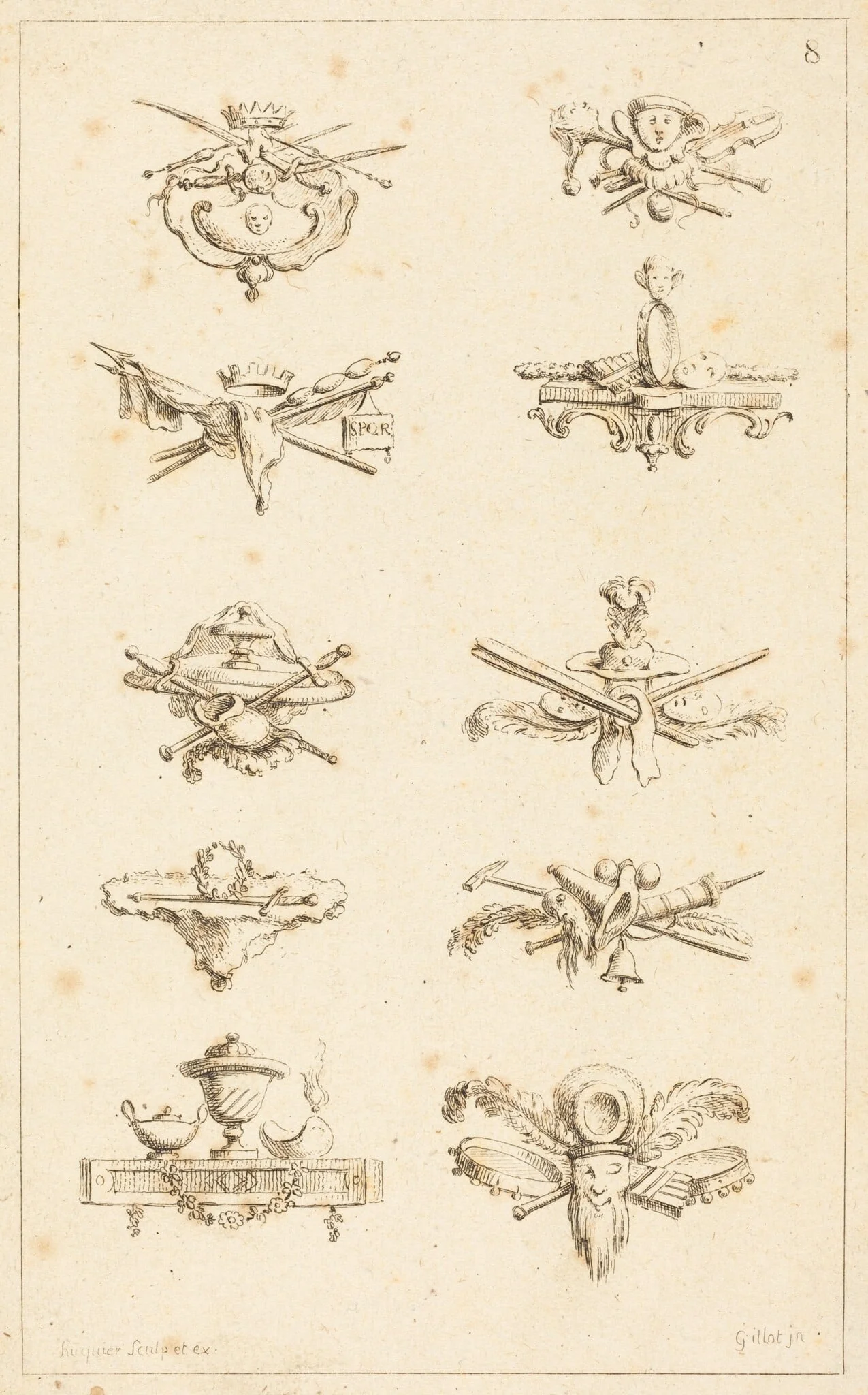 Designs for Tail-Pieces: pl. 8, detail