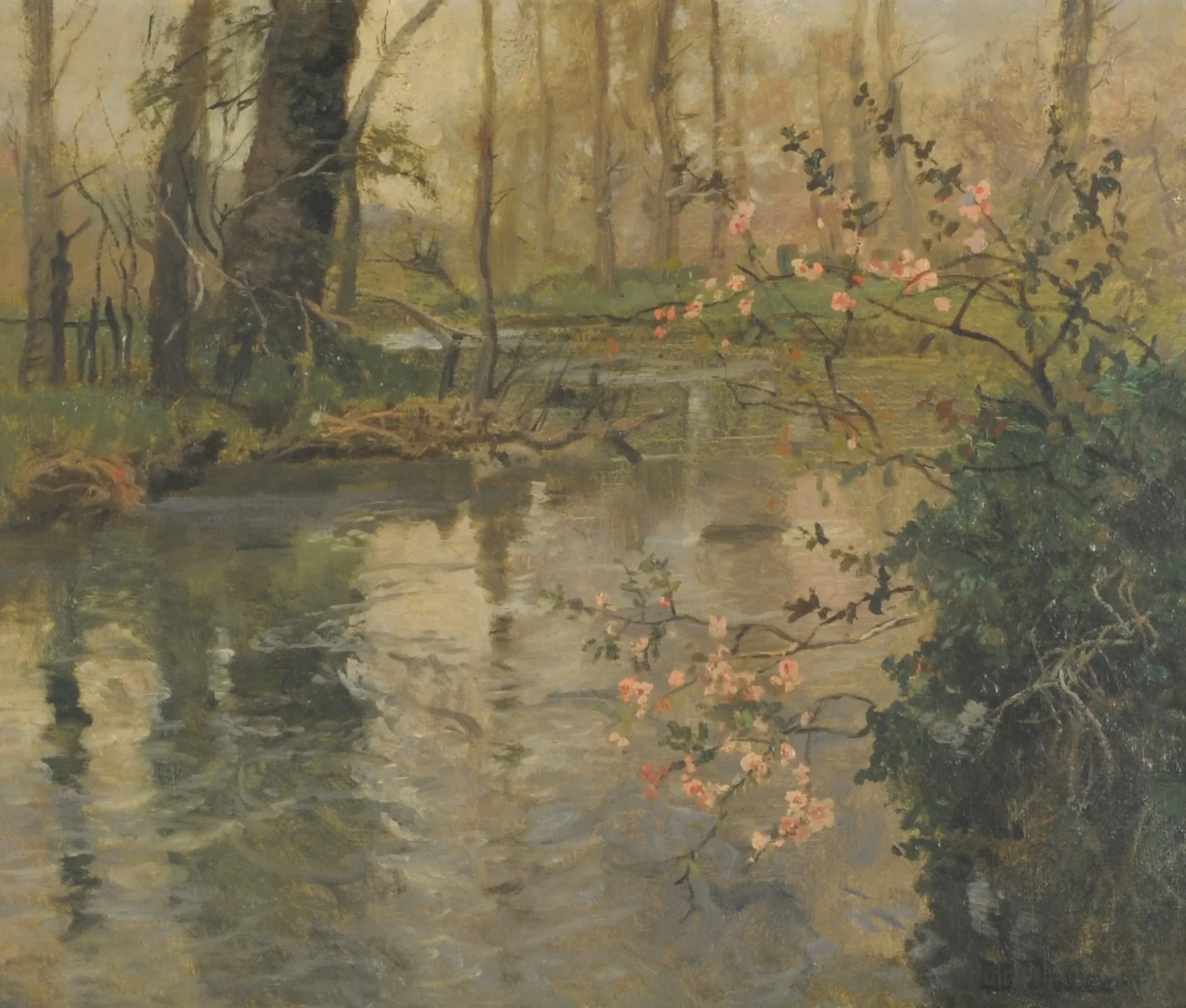 Orillas del río en primavera, detail