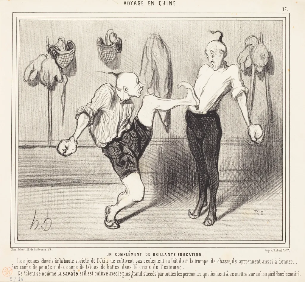 Un Complément de brillante éducation, by Honoré Daumier, ink, 1844