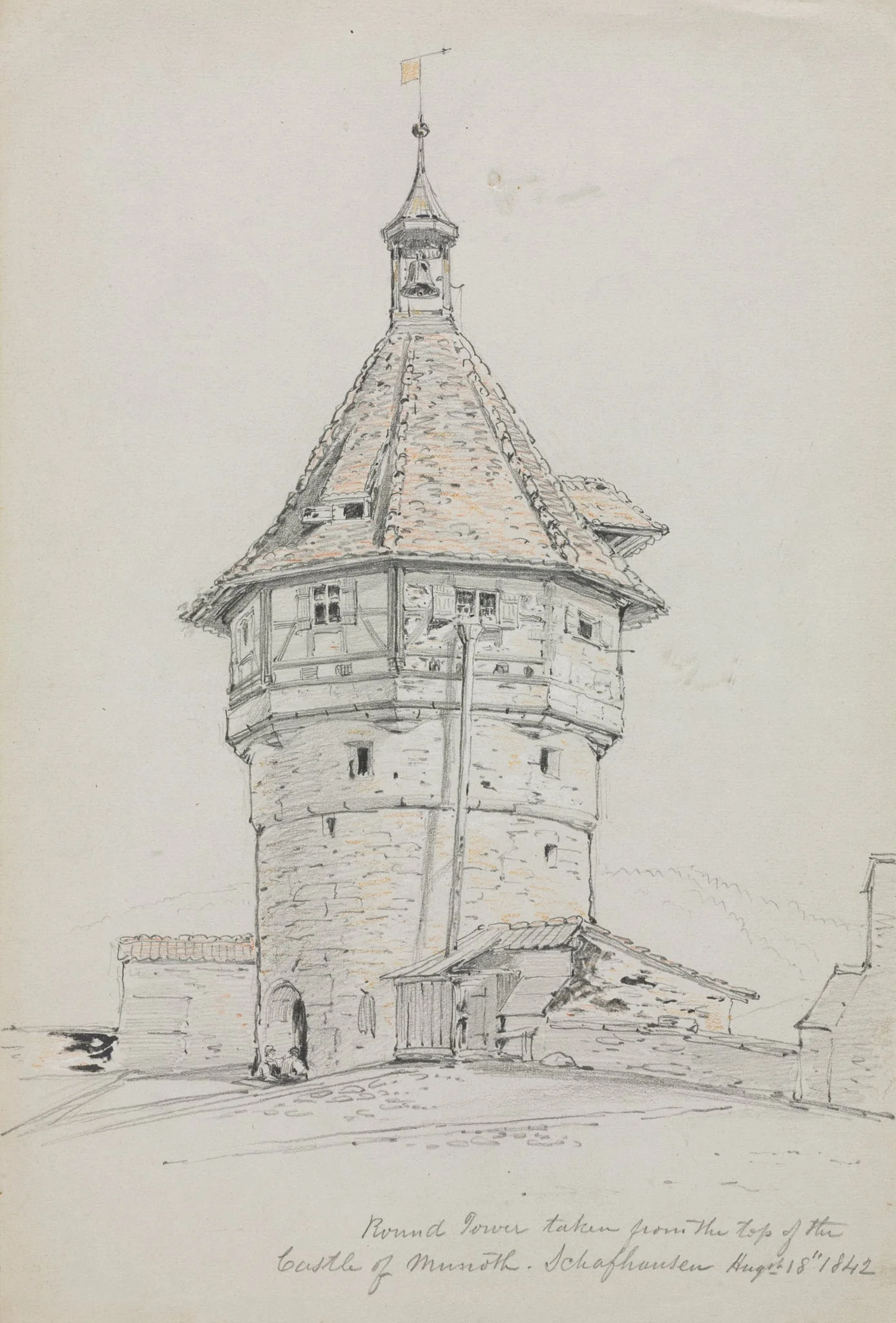 Round Tower, Castle of Munoth, Schafhausen, Switzerland, detail