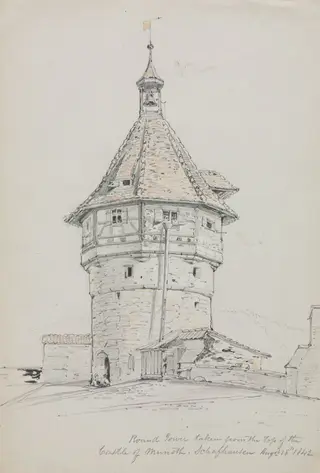 Round Tower, Castle of Munoth, Schafhausen, Switzerland, by John William Casilear, 1842