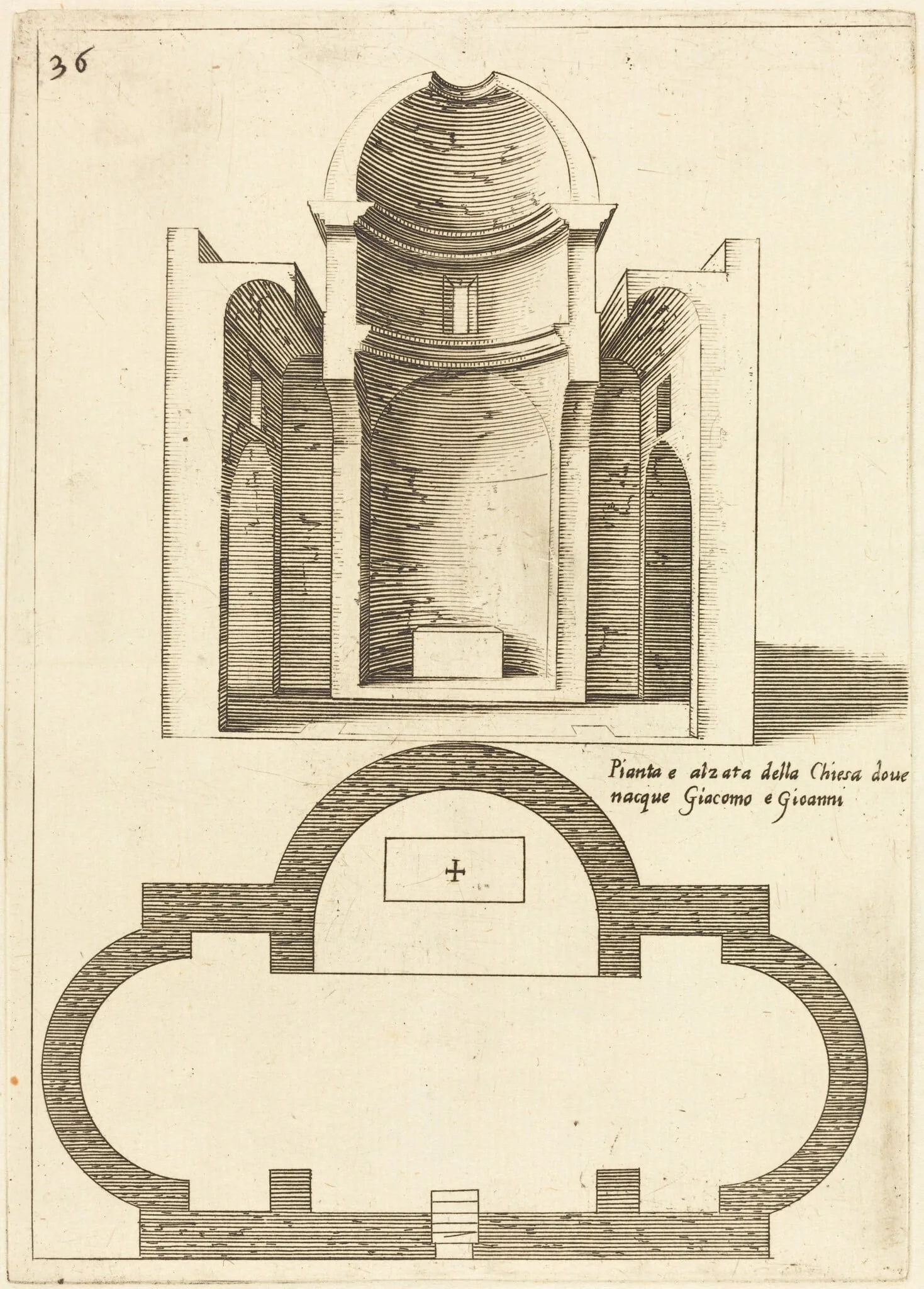 Plan and Elevation of the Church of Saints James and John, detail