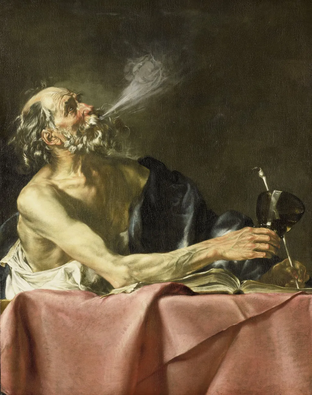 The Smoker, by Hendrick van Someren, oil, 1620