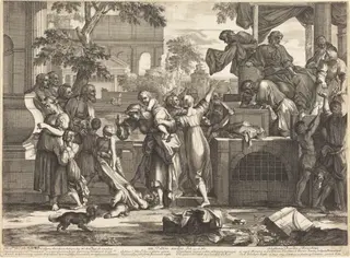 Vestine nudos, by Sébastien Bourdon, ink, 1668