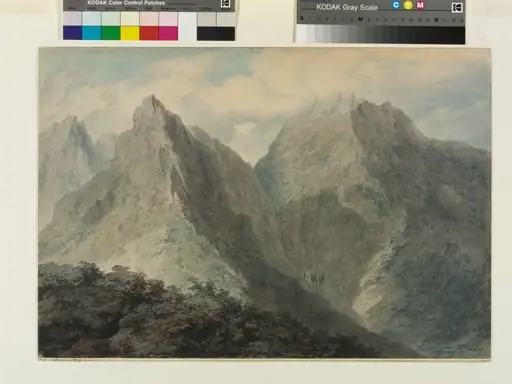 View in the Island of Elba, by Cozens, watercolor, 1784