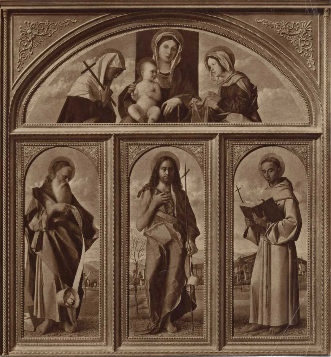Altartafel mit drei Heiligen, detail