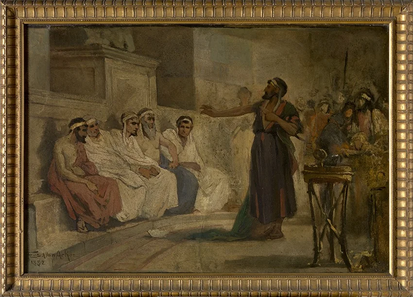 De heilige Paulus voor de Areopagus in Athene, detail