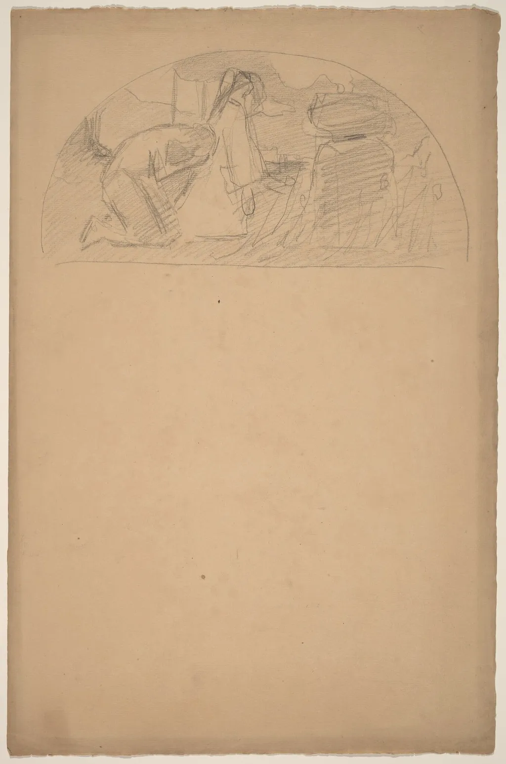 Study for a Lunette, by Charles Sprague Pearce, graphite, 1894