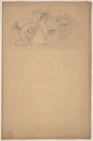 Study for a Lunette, by Charles Sprague Pearce, graphite, 1894