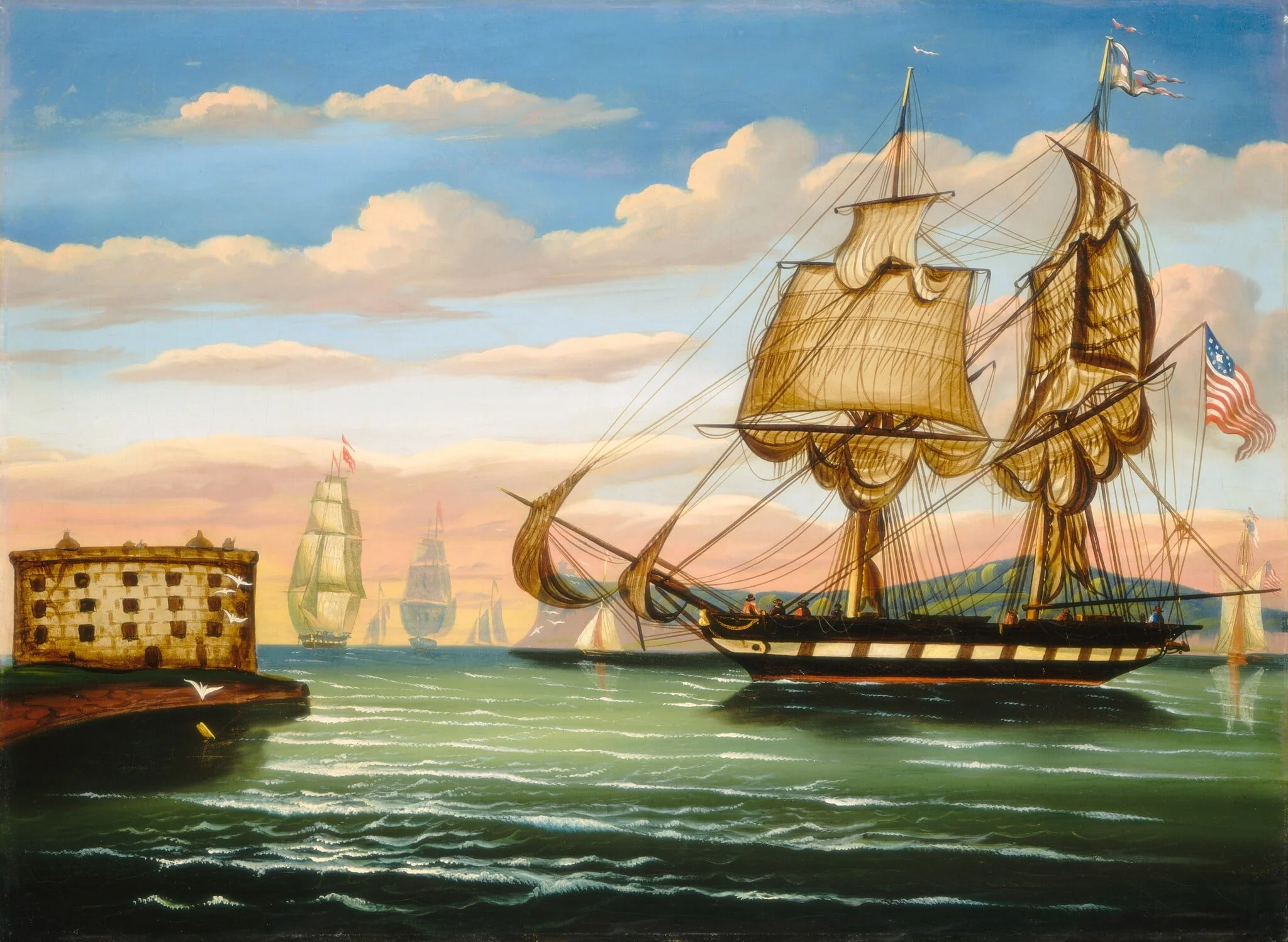 Bay of New York, Sunset, detail