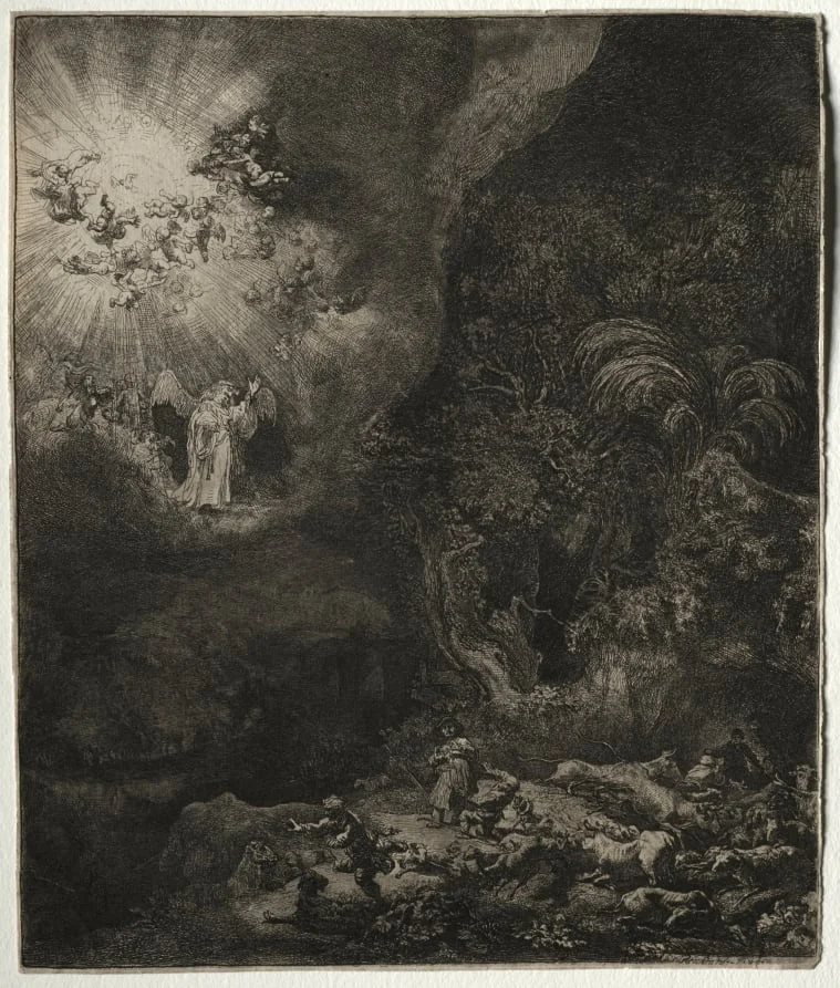 The Angel Appearing to the Shepherds, detail