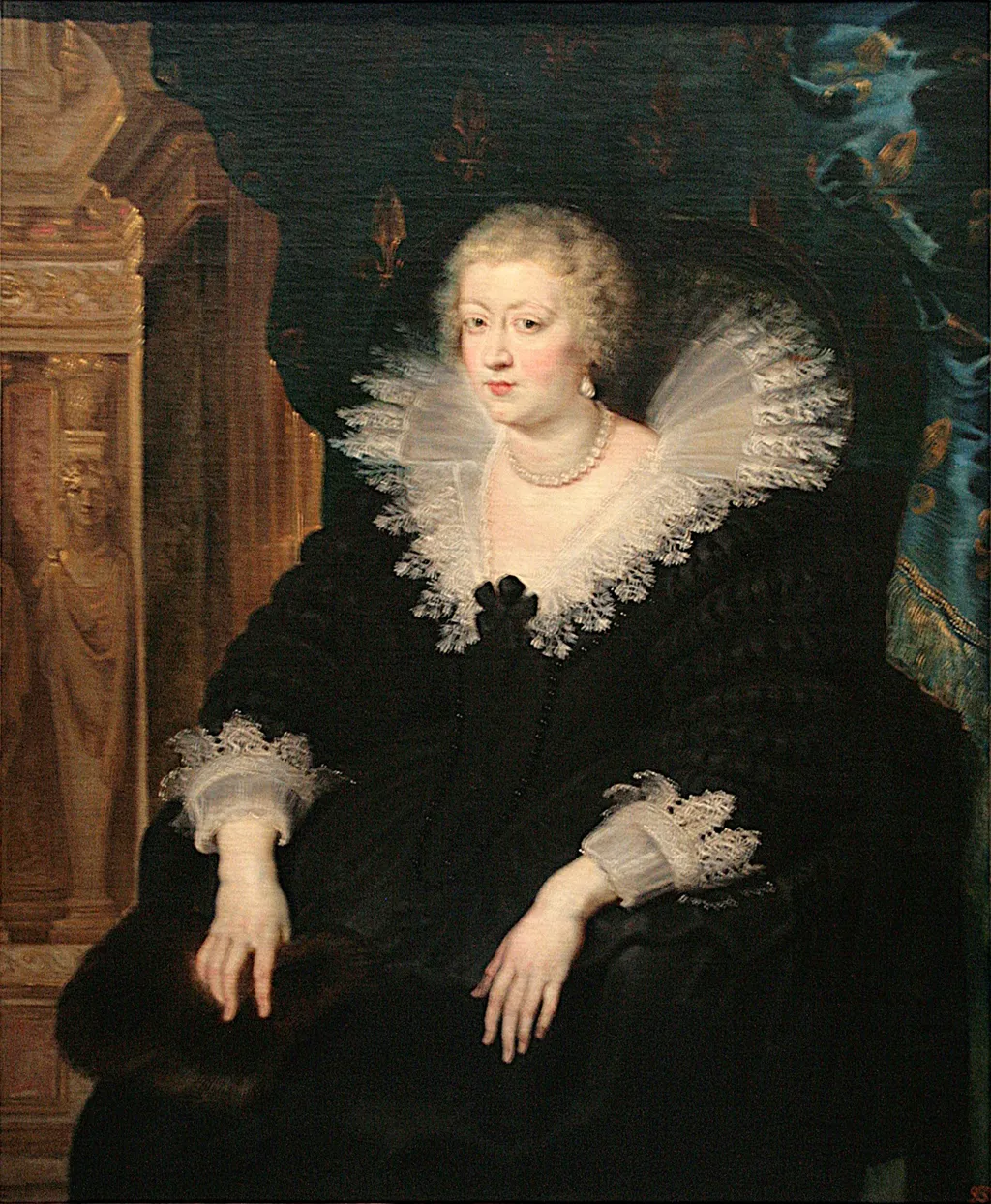 Anne of Austria, Queen of France, by Peter Paul Rubens, oil, 1622