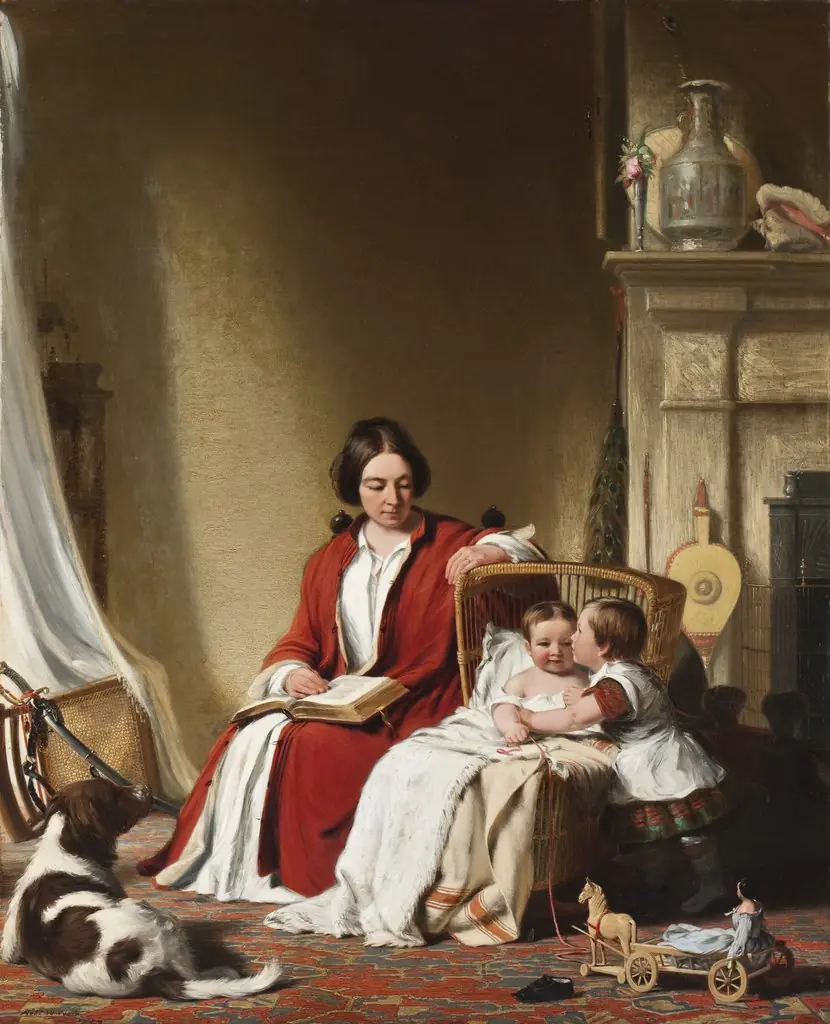 Mrs. Bradford Ripley Alden and her Children, by Robert Walter Weir, oil, 1852