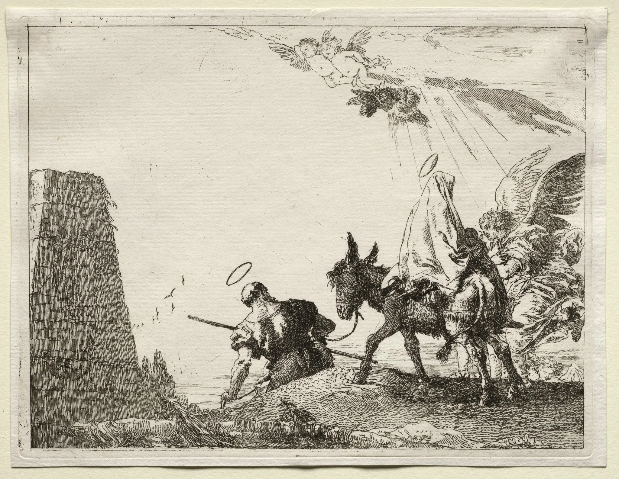 Flight into Egypt: The Holy Family Passing near a Pyramid, detail