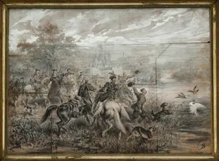 Heron Hunting, by Juliusz Kossak, unspecified, 1890