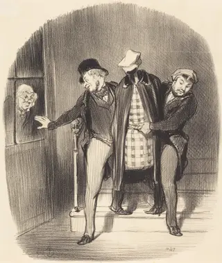 Un Déménagement furtif, by Honoré Daumier, ink, 1847