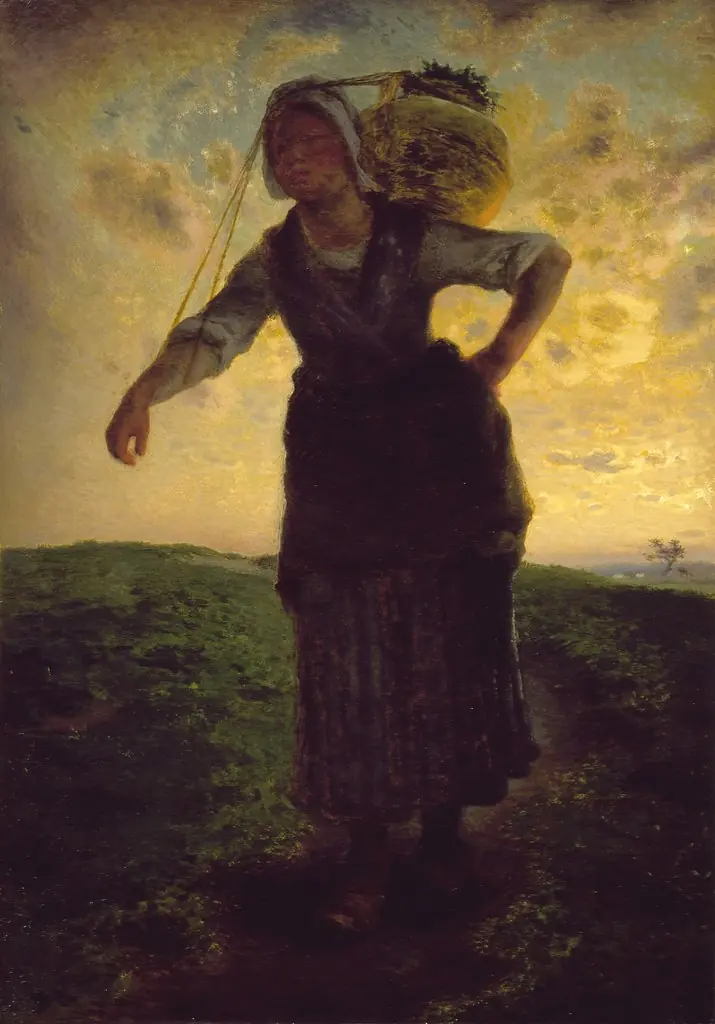 A Norman Milkmaid at Gréville, by Jean François Millet, oil, 1871
