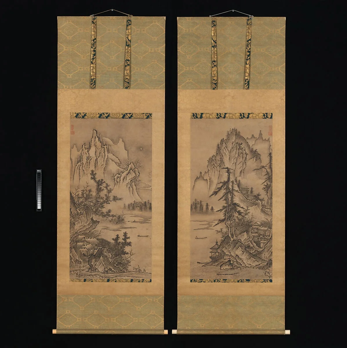啓孫筆 四季山水図|Landscapes of the Four Seasons, detail