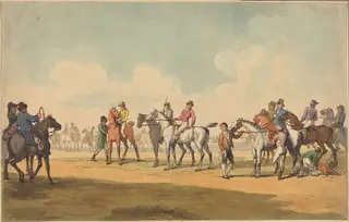The Course, by Thomas Rowlandson, ink, 1789