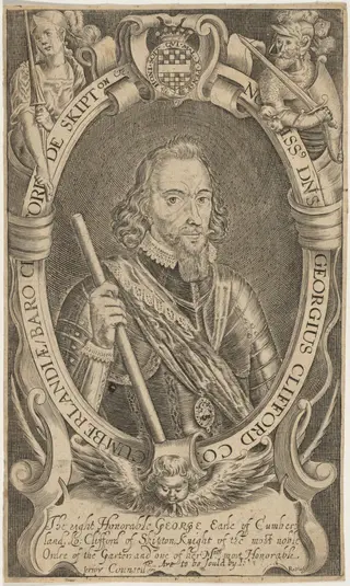 George Clifford, Earl of Cumberland, by Robert Vaughan, ink, 1640