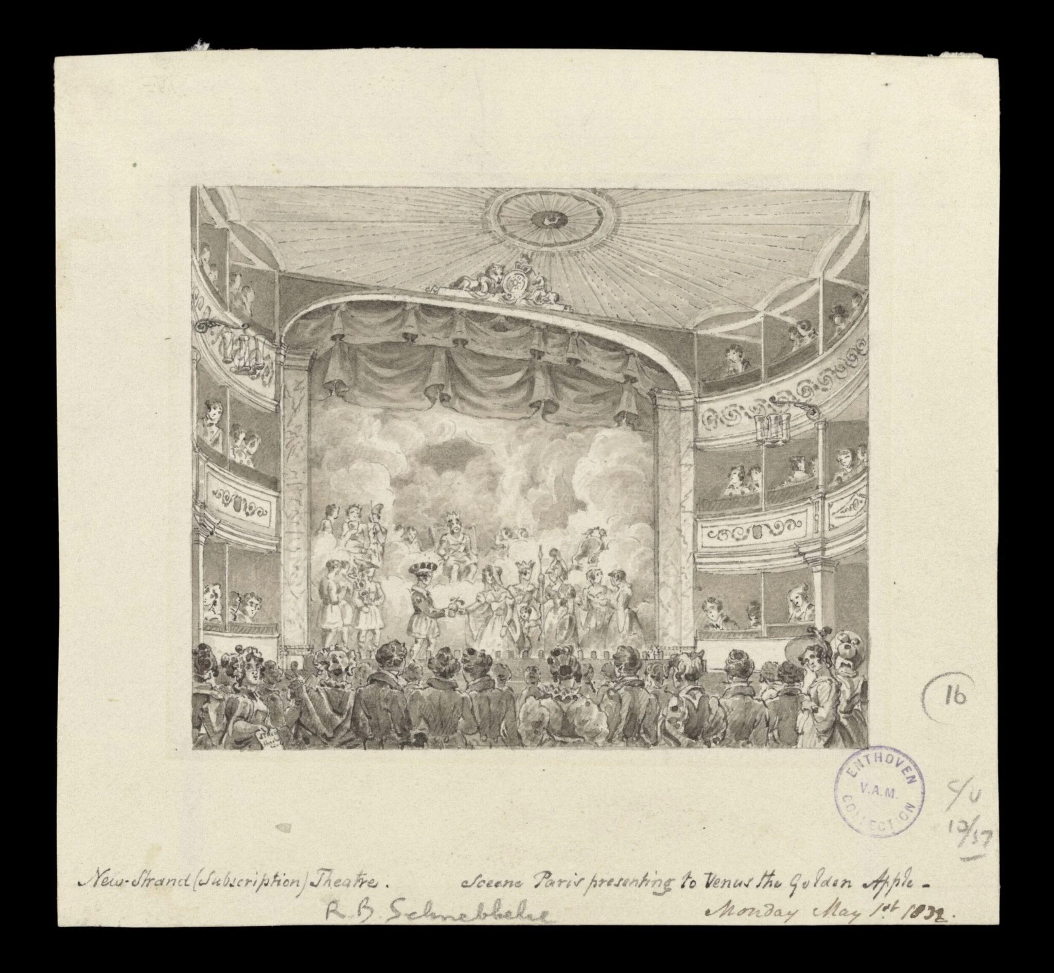 Drawing of the New Strand Theatre, detail