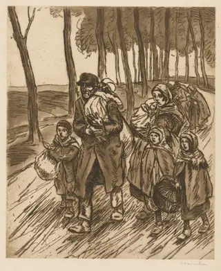Refugee Family, by Théophile Alexandre Steinlen, 1915