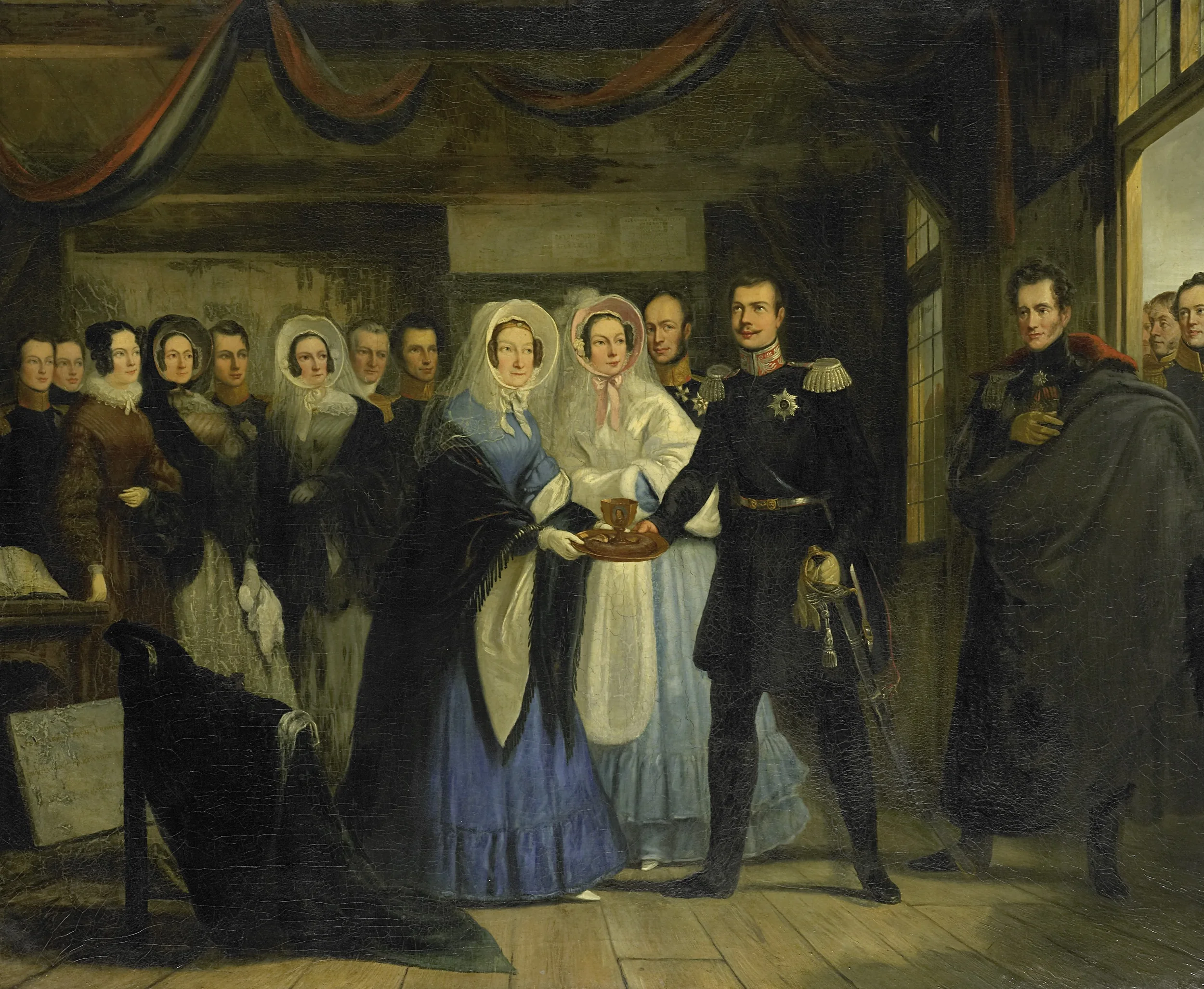 The Princess of Orange Receiving Alexander II (1818-1881), Grand Duke and Heir to the Throne of Russia, in the Czar Peter's House in Zaandam, 17 April 1839, detail