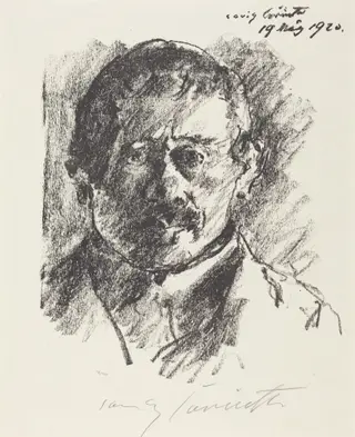 Selbstbildnis (Self-Portrait), by Lovis Corinth, ink, 1920