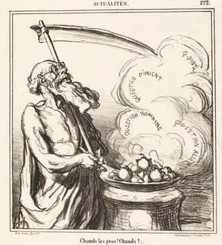 Chauds les gros! chauds!..., by Honoré Daumier, ink, 1868