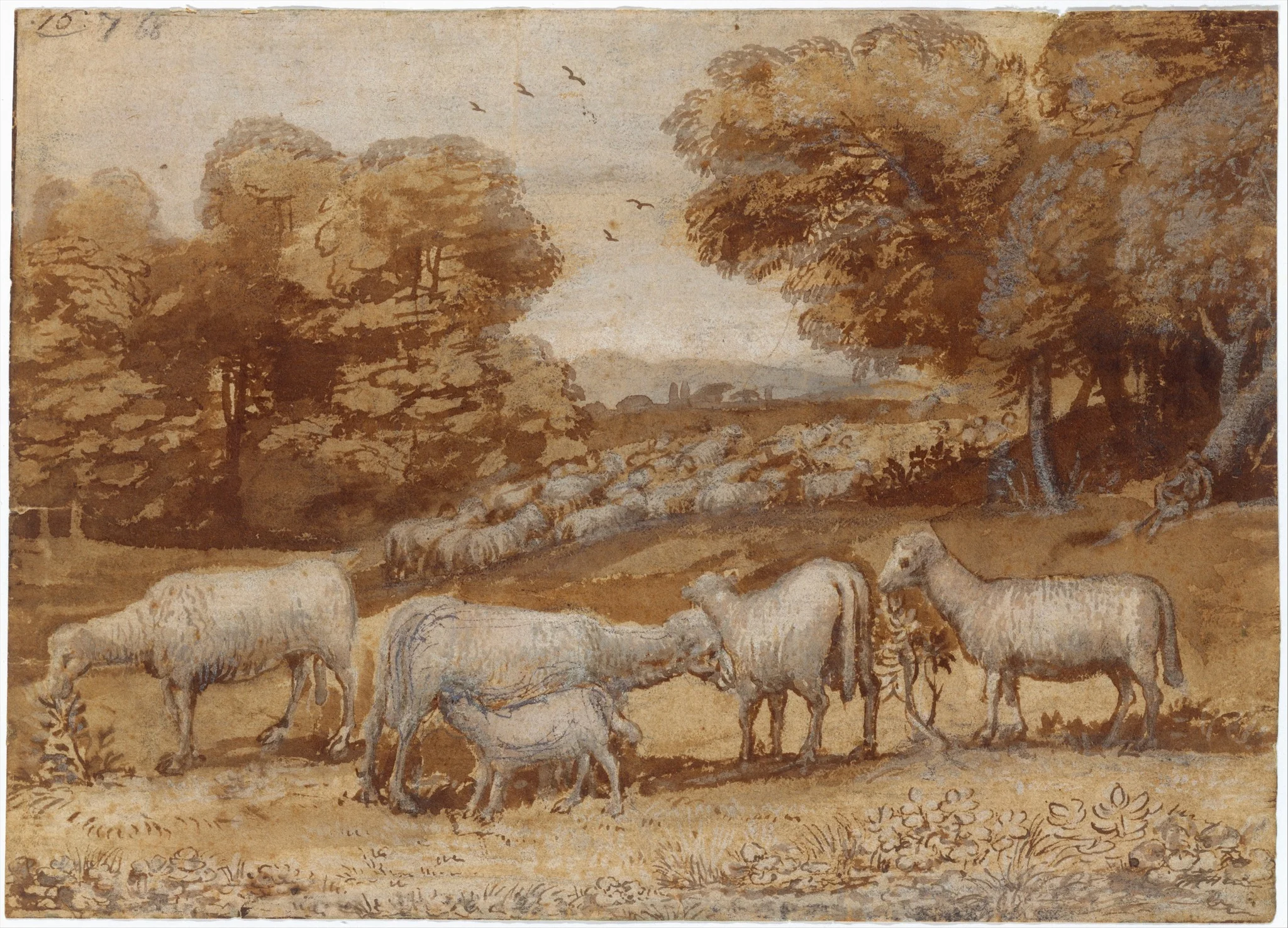 Landscape with Sheep, detail