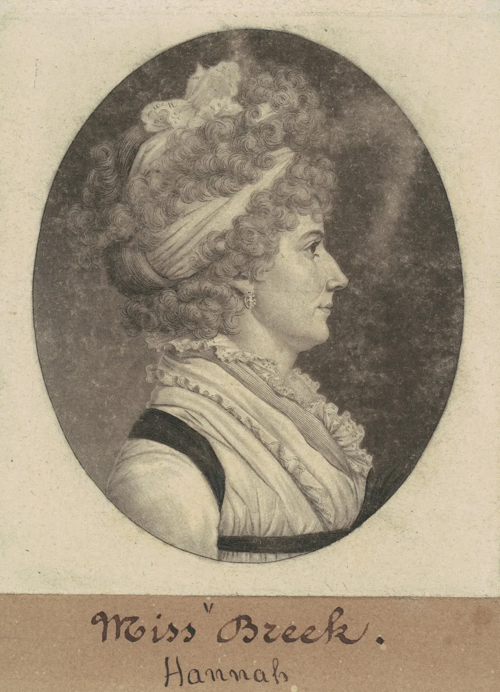 Hannah Breck, by Charles B. J. Févret de Saint-Mémin, ink, 1799