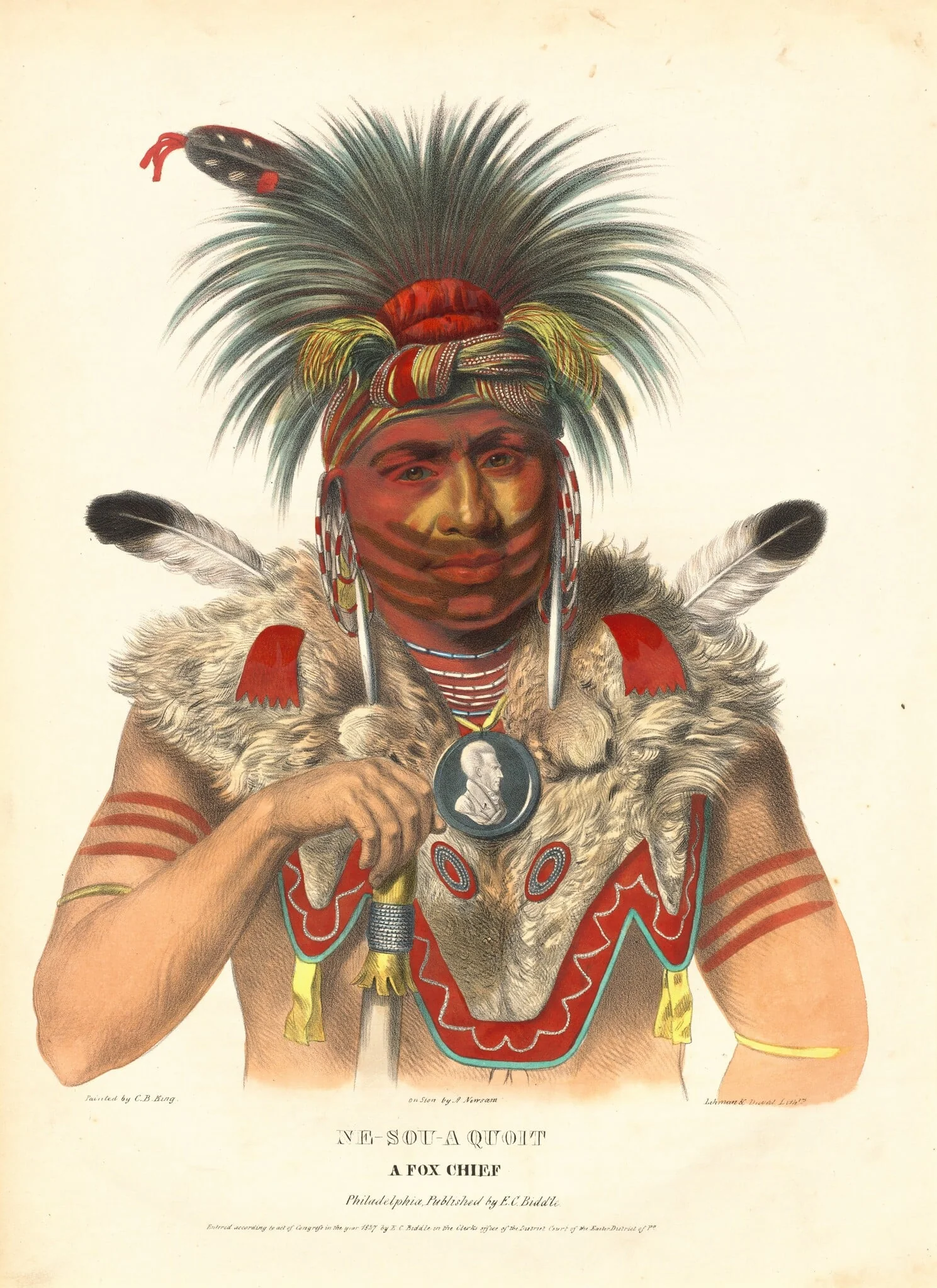 Ne-Sou-A Quoit, a Fox Chief, detail