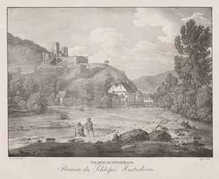 Nieder-oesterreich, Ruinen des Schlosses Hinterhaus, by Jakob Alt, 1839