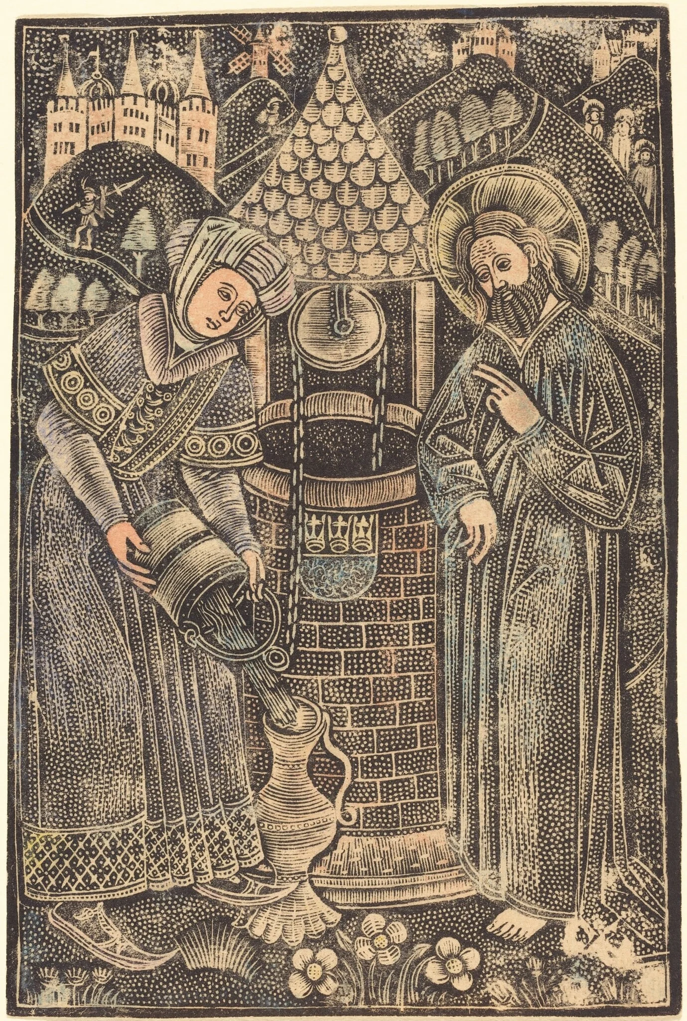 Christ and the Woman of Samaria, detail